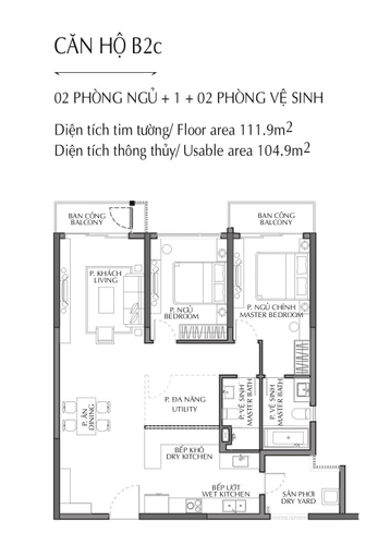Căn hộ Diamond Brilliant, Quận Tân Phú Căn hộ Diamond Brilliant tầng 3 có diện tích 111.9m2, không nội thất.