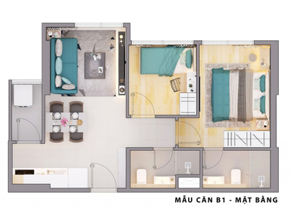 Căn hộ CitiAlto, Quận 2 Căn hộ CitiAlto tầng 22 ban công hướng Đông Nam đón gió mát.
