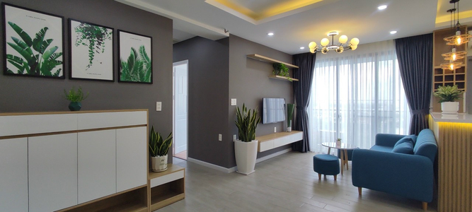 Căn hộ Happy Residence, Quận 7 Căn hộ Happy Residence tầng cao mát mẻ, bàn giao đầy đủ nội thất.