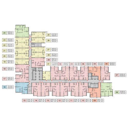  Căn hộ Opal Skyline hướng ban công tây nam nội thất cơ bản diện tích 64.36m².