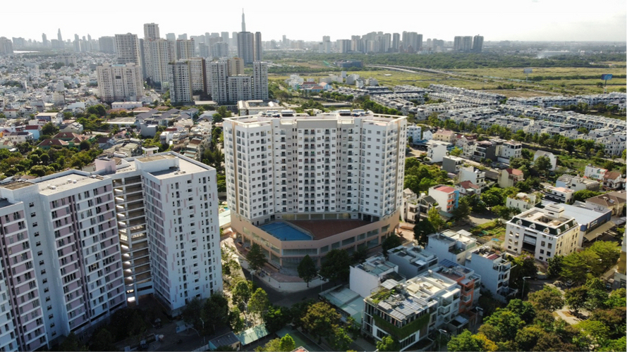 Căn hộ Blue Sky Tower, Quận 2 Căn hộ Blue Sky Tower tầng cao thoáng mát, nội thất cơ bản.