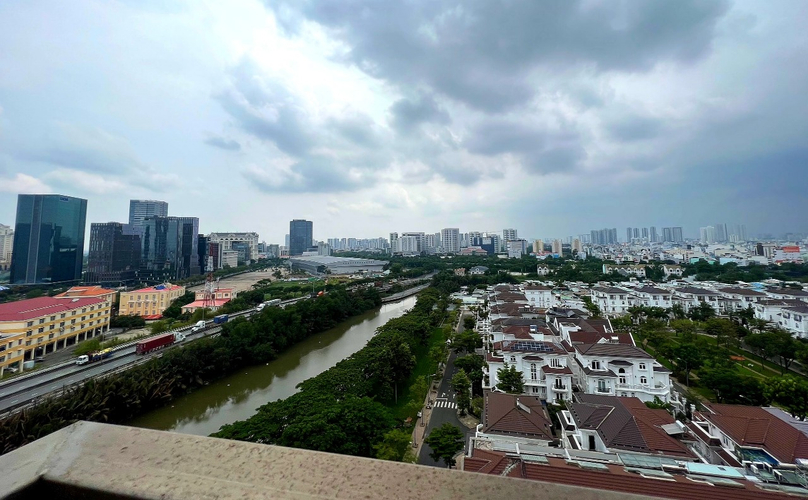 view căn hộ Docklands Căn hộ Docklands Sài Gòn tầng 11 diện tích 96m2, đầy đủ nội thất.