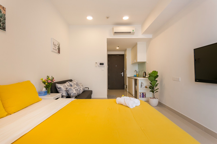 Căn hộ studio RiverGate Residence quận 4 Studio RiverGate Residence cửa hướng Tây Nam, đầy đủ nội thất