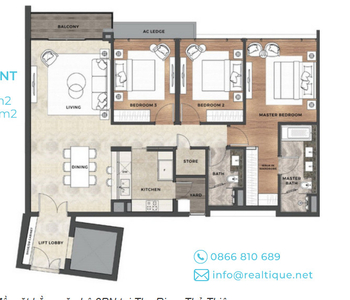  Căn hộ The River Thủ Thiêm đầy đủ nội thất diện tích 120m²