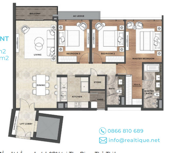 Căn hộ The River Thủ Thiêm đầy đủ nội thất diện tích 120m²