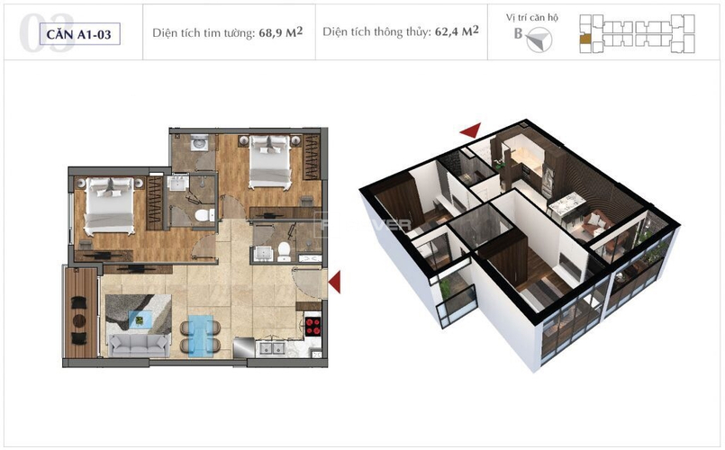  Căn hộ Sunshine City Sài Gòn đầy đủ nội thất diện tích 69m².