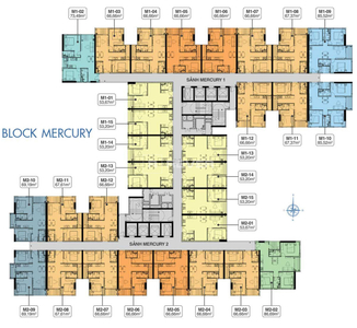  Căn hộ Q7 Saigon Riverside hướng ban công tây nội thất cơ bản diện tích 53.2m².
