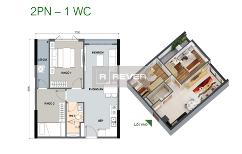 Căn hộ Picity High Park nội thất cơ bản diện tích 57.64m².