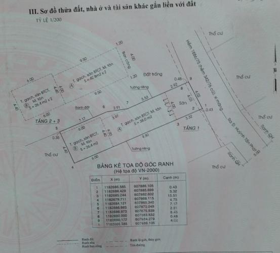 Bản vẻ nhà phố  Huyện Nhà Bè Nhà phố hẻm xe hơi Huyện Nhà Bè diện tích sử dụng 202.8m2, có sổ đỏ.