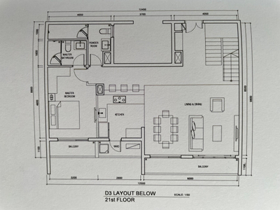 Bản vẽ căn hộ One Verandah, Quận 2 Duplex One Verandah tầng 21 thiết kế 1 trệt, 1 lầu, view sông thoáng mát.