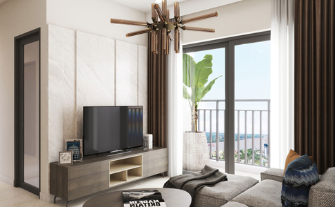 Nhà mẫu Q7 Boulevard, Quận 7 Căn hộ Q7 Boulevard tầng 10 thiết kế 2 phòng ngủ, bàn giao nội thất cơ bản.