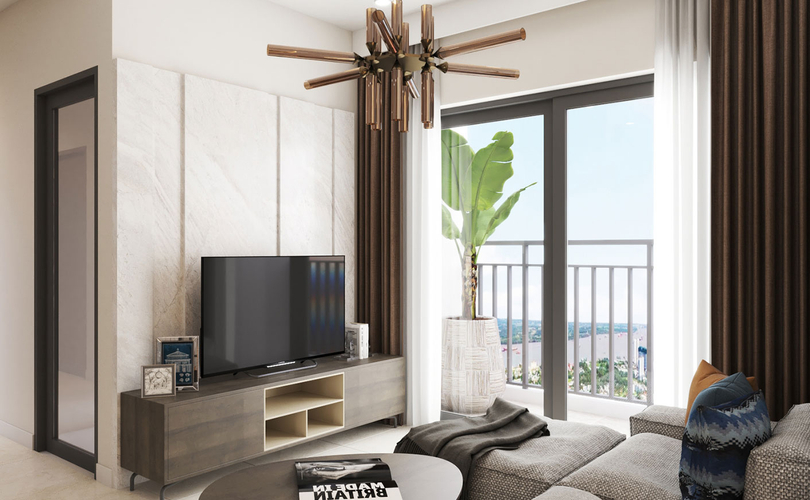 Nhà mẫu Q7 Boulevard, Quận 7 Căn hộ Q7 Boulevard tầng 10 thiết kế 2 phòng ngủ, bàn giao nội thất cơ bản.