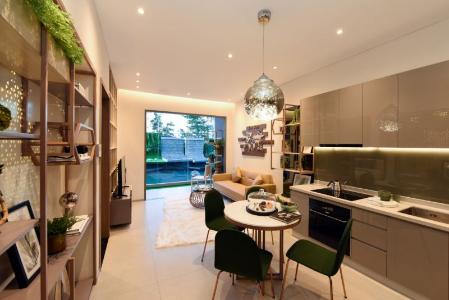 Nhà mẫu Sky 89 An Gia Căn hộ Sky 89 An Gia tầng cao, bàn giao nội thất cơ bản.