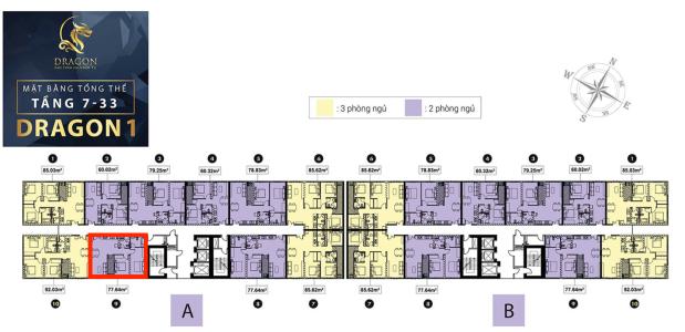 Mặt bằng tầng căn hộ Topaz Elite Căn hộ Topaz Elite ban công hướng Đông Nam, view Thành Phố