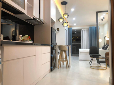 Căn hộ Masteri Millennium, Quận 4 Officetel Masteri Millennium tầng thấp tiện di chuyển, đầy đủ nội thất.