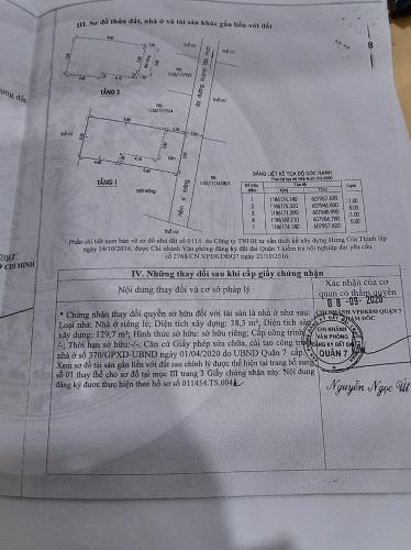 Sổ hồng nhà 1 trệt 2 lầu 1 sân thượng hẻm Huỳnh Tấn Phát, phường Phú Thuận, Quận 7 Bán nhà hẻm Huỳnh Tấn Phát diện tích 5x11m, pháp lý đầy đủ.