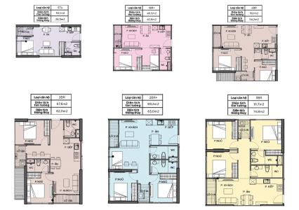 Bản vẽ căn hộ Vinhomes Grand Park Bán căn hộ 1 phòng ngủ Vinhomes Grand Park tầng trung, diện tích sàn 46.9m2, nội thất cơ bản