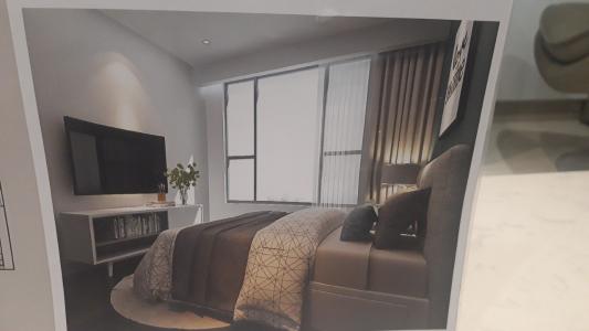 Phòng ngủ căn hộ The Tresor, Quận 4 Căn hộ The Tresor đầy đủ nội thất hiện đại, view tầng cao đón gió.