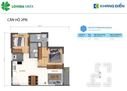 Layout Lovera Vista, Bình Chánh Căn hộ Lovera Vista hường Đông Nam, nội thất cơ bản