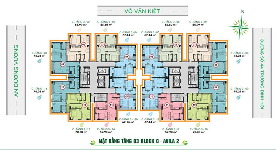 Layout The Avila 2, Quận 8 Căn hộ The Avila 2 view nội khu, bàn giao thô.