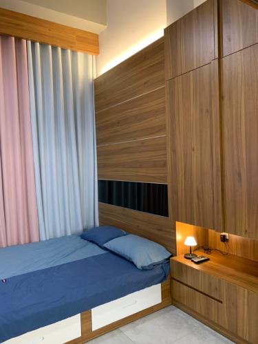 Phòng ngủ căn hộ The Sun Avenue Office-tel tầng thấp The Sun Avenue có thiết kế hiện đại, nội thất đầy đủ