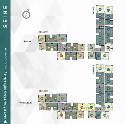 layout tầng Căn hộ West Gate Park Bình Chánh Căn hộ West Gate Park tầng 18, diện tích 59m nội thất cơ bản.
