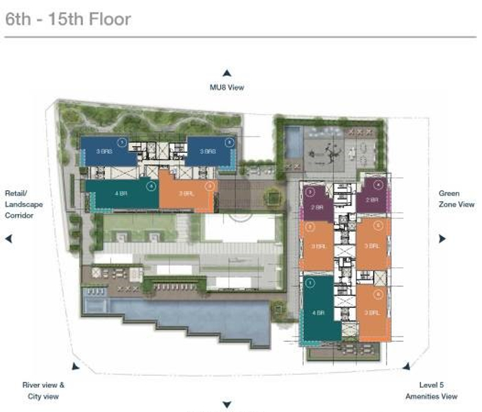 Căn hộ Empire City không có nội thất diện tích 153.4m²