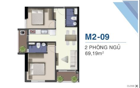 Mặt bằng nội thất Q7 Saigon Riverside Bán căn hộ Q7 Saigon Riverside nội thất cơ bản, ban công hướng Tây Nam