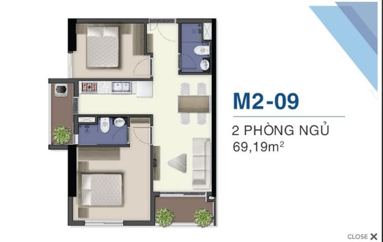 Mặt bằng nội thất Q7 Saigon Riverside Bán căn hộ Q7 Saigon Riverside nội thất cơ bản, ban công hướng Tây Nam