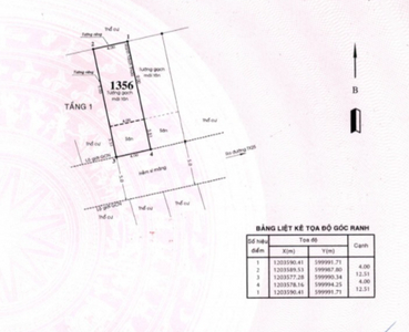 Bản vẽ đất nền Quận 12 Đất nền hẻm rộng 5m đường Thạnh Xuân 25, diện tích 50m2 vuông đẹp.