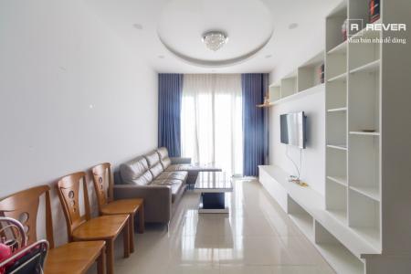 Phòng khách căn hộ JAMONA CITY Căn hộ Jamona City tầng 24 view thoáng mát, đầy đủ nội thất.
