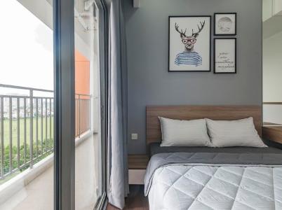 Phòng ngủ căn hộ The Sun Avenue Căn hộ The Sun Avenue tầng trung, view thành phố sầm uất.