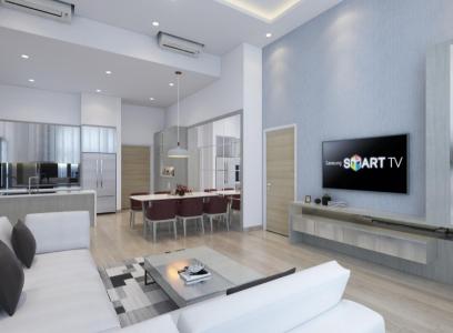 Phòng khách căn hộ Riviera Point Căn hộ Riviera Point tầng 3A sàn lót gỗ, bàn giao nội thất đầy đủ.