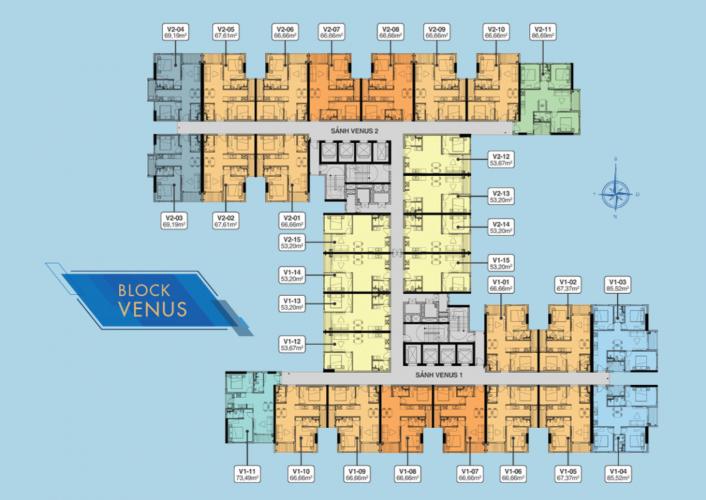 Mặt bằng block Venus Căn hộ Q7 Saigon Riverside tầng cao, hoàn thiện cơ bản