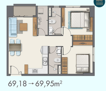 Layout Căn hộ Q7 Boulevard, Quận 7 Căn hộ Q7 Boulevard tầng 20 thiết kế hiện đại, nội thất cơ bản.