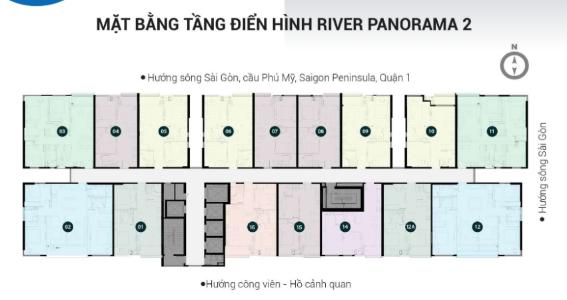 Căn hộ River Panorama, Quận 7 Căn hộ River Panorama tầng 32 ban công hướng Nam thoáng mát.