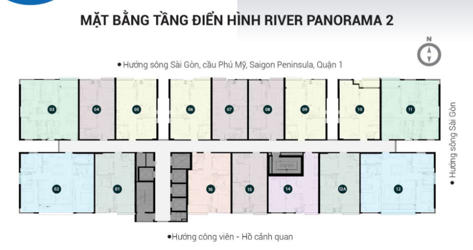 Căn hộ River Panorama, Quận 7 Căn hộ River Panorama tầng 32 ban công hướng Nam thoáng mát.