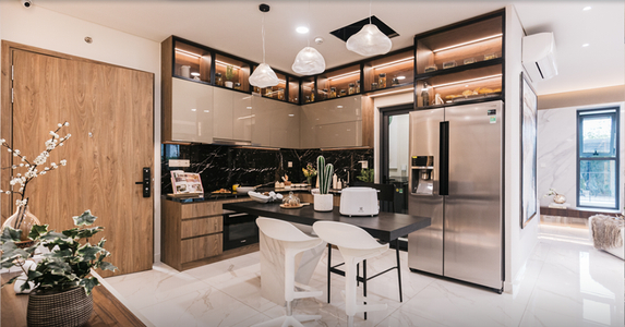 Nhà mẫu căn hộ Diamond Alnata Plus, Quận Tân Phú Căn hộ Diamond Alnata Plus hướng ban công đông bắc không có nội thất diện tích 80m²