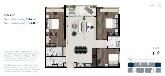 Layout Sky 89 An Gia Căn hộ Sky 89 An Gia tầng trung, nội thất cơ bản.