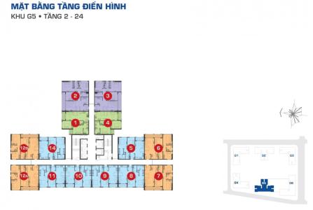Mặt bằng block C Căn hộ Sunrise Riverside ban công hướng Tây, view thành phố.