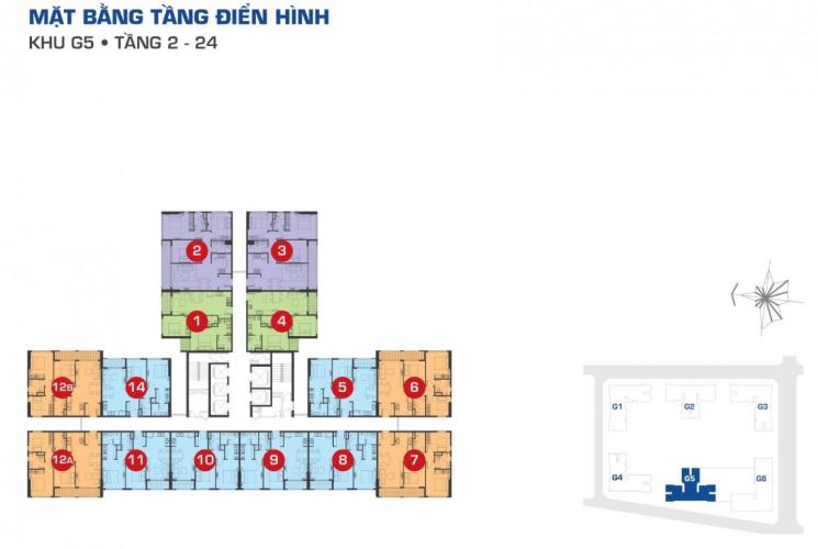 Mặt bằng block C Căn hộ Sunrise Riverside ban công hướng Tây, view thành phố.