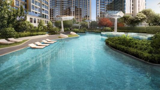 Hồ bơi Masteri Centre Point, Quận 9 Căn hộ Masteri Centre Point tầng trung, bàn giao nội thất cơ bản. 