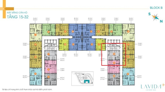 Căn hộ Lavida Plus, Quận 7 Căn hộ tầng 29 Lavida Plus diện tích 53.1m2, không gian rộng thoáng.