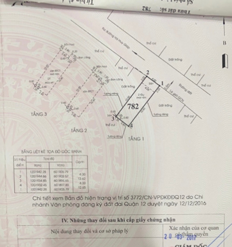 Bản vẽ nhà phố Quận 12 Nhà phố thiết kế 1 trệt, 2 lầu diện tích 50.5m2, cửa hướng Đông Bắc.