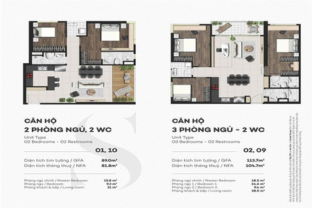 Layout căn hộ Sky 89 An Gia, Quận 7 Căn hộ Sky 89 An Gia thiết kế 2 phòng ngủ, nội thất cơ bản.