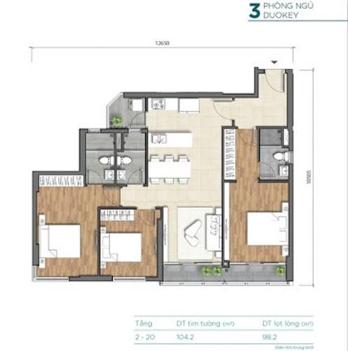 Layout căn hộ D'Lusso, Quận 2 Căn hộ D'Lusso tầng 4 thiết kế vô cùng kỹ lưỡng, không có nội thất.
